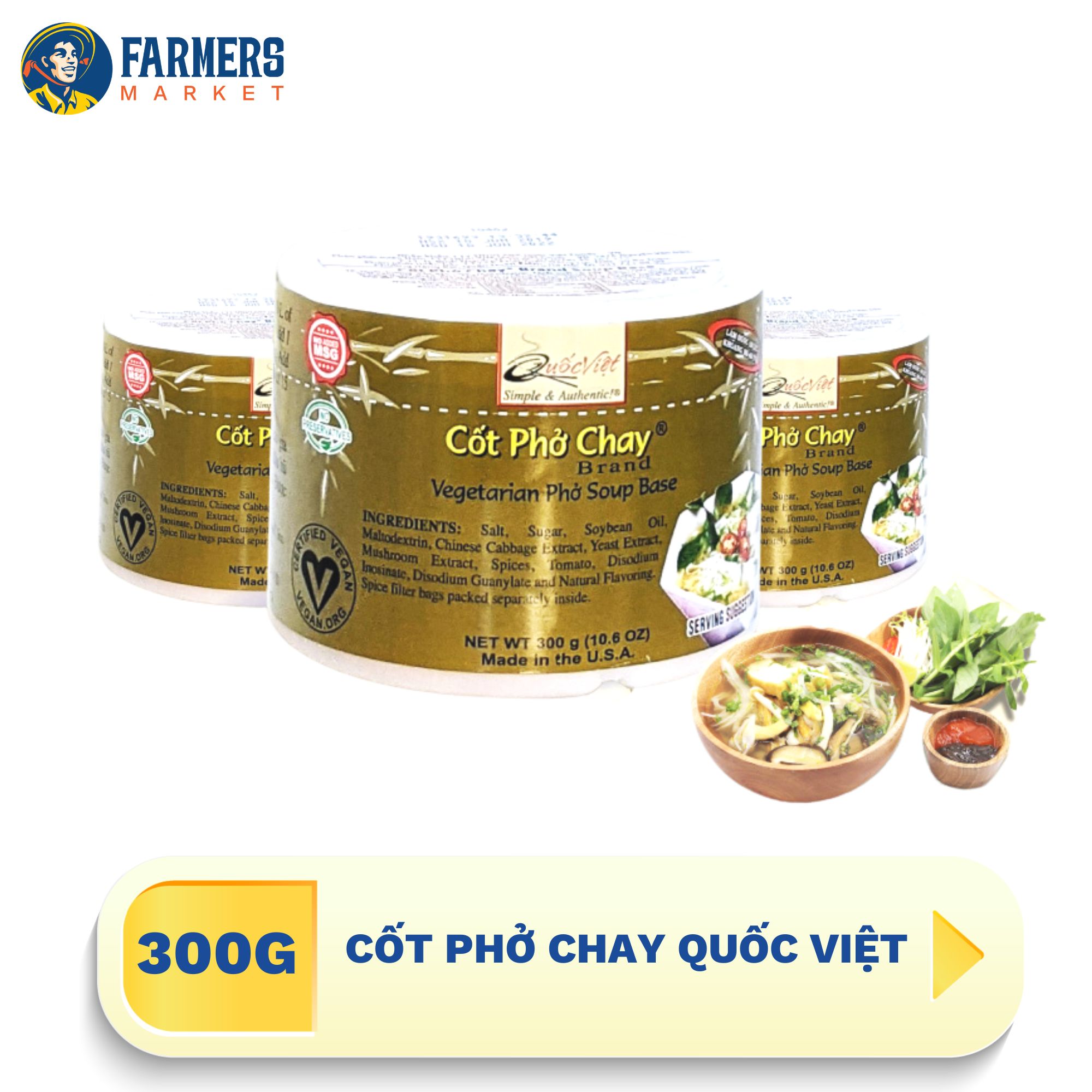 [Giao hàng toàn quốc] Cốt phở chay Quốc Việt - 300G/Hũ