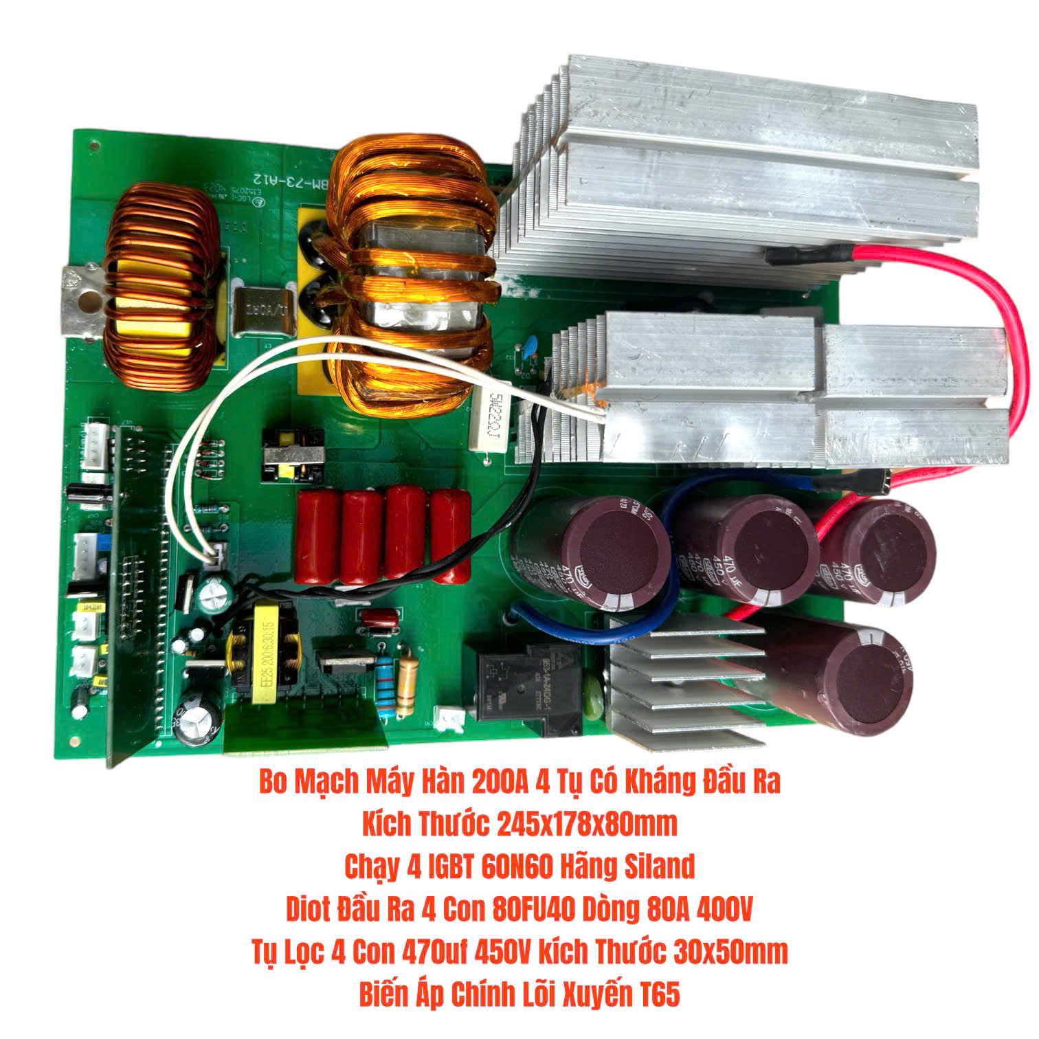 Bo Mạch Máy Hàn Kiểu 4 Tụ 4 IGBT Dòng 200A