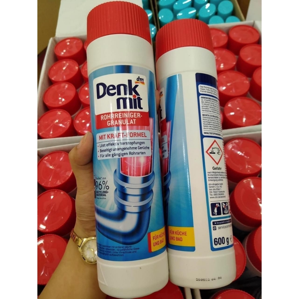 Bột Vệ Sinh Đường Ống Denkmit 600gr Đức Chính Hãng – Làm Sạch, Khử Mùi, Giữ Cống Thoáng Sạch