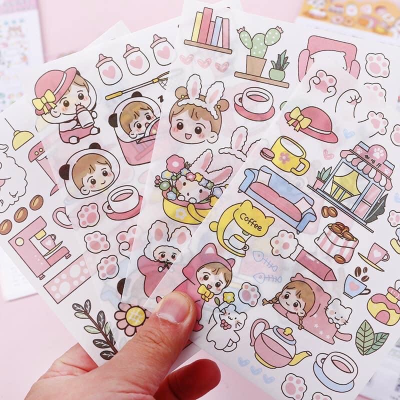 Set 4 tấm sticker em bé dễ thương - MiuSua
