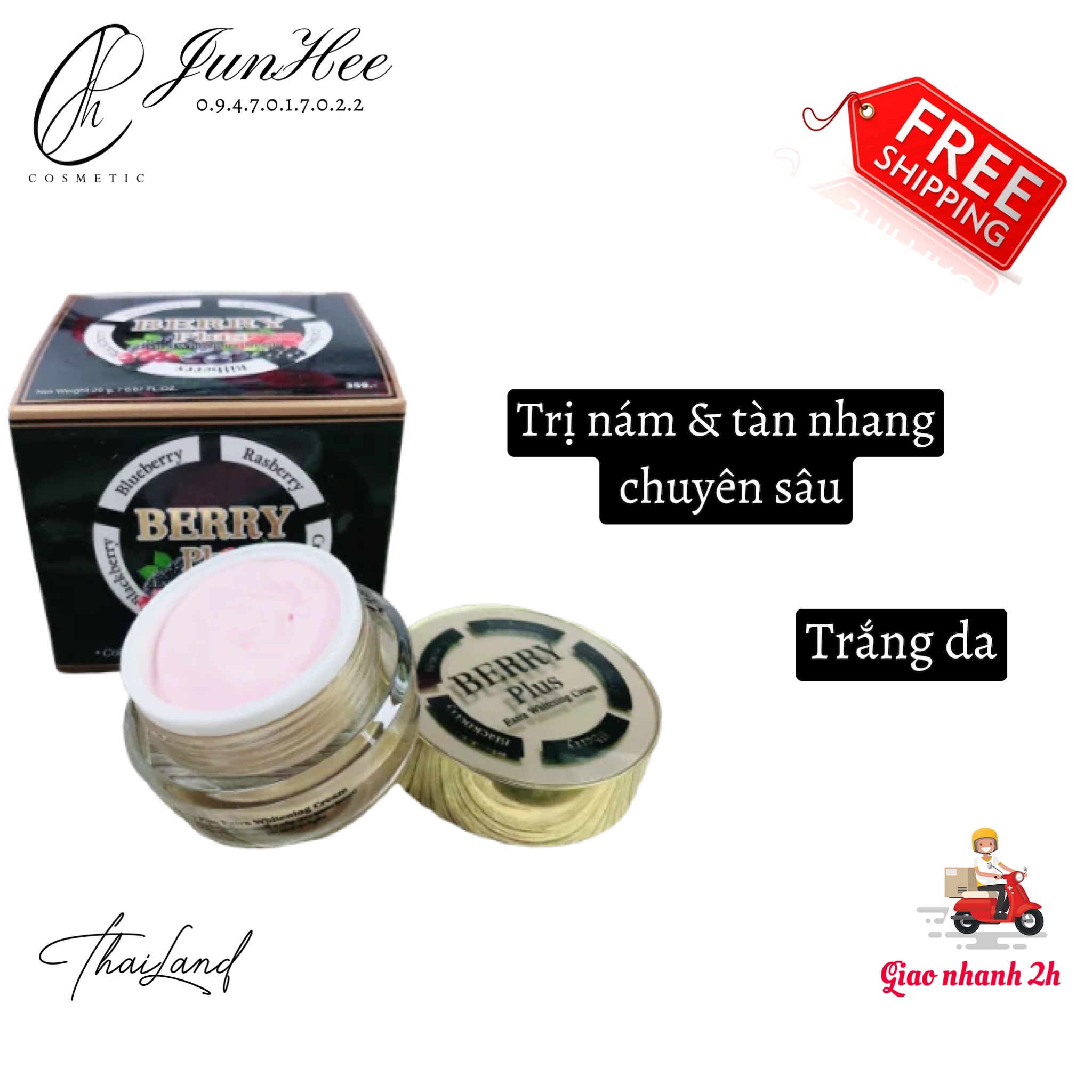 [ JunHee AUTH ] Kem 4K Plus Berry Plus 4K đỏ Thái Lan chính hãng
