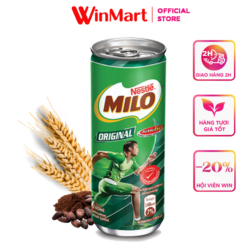 - sữa nestle milo nước lon 240ml