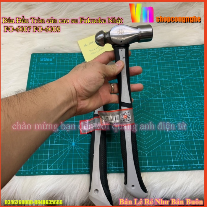 Búa đầu tròn cán cao su fukuoka nhật fo-6007 fo-6008