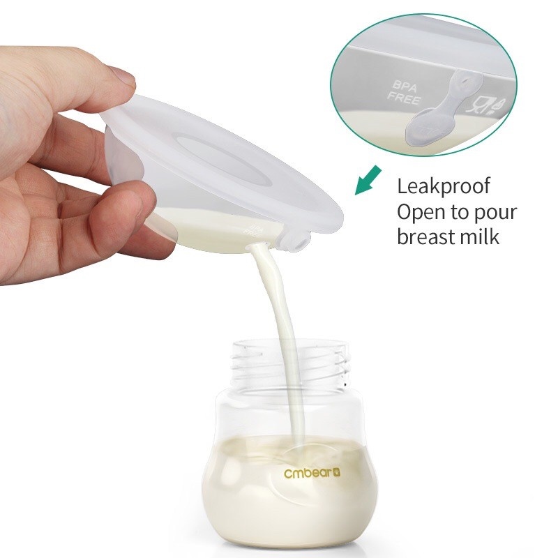 Hộp 2 phễu hứng sữa chống tràn CMBEAR chất liệu silicon an toàn