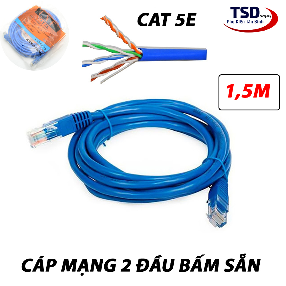 Cáp Mạng 2 Đầu Bấm Sẵn LXF Tốc Độ CAT 5E Dài 1.5M