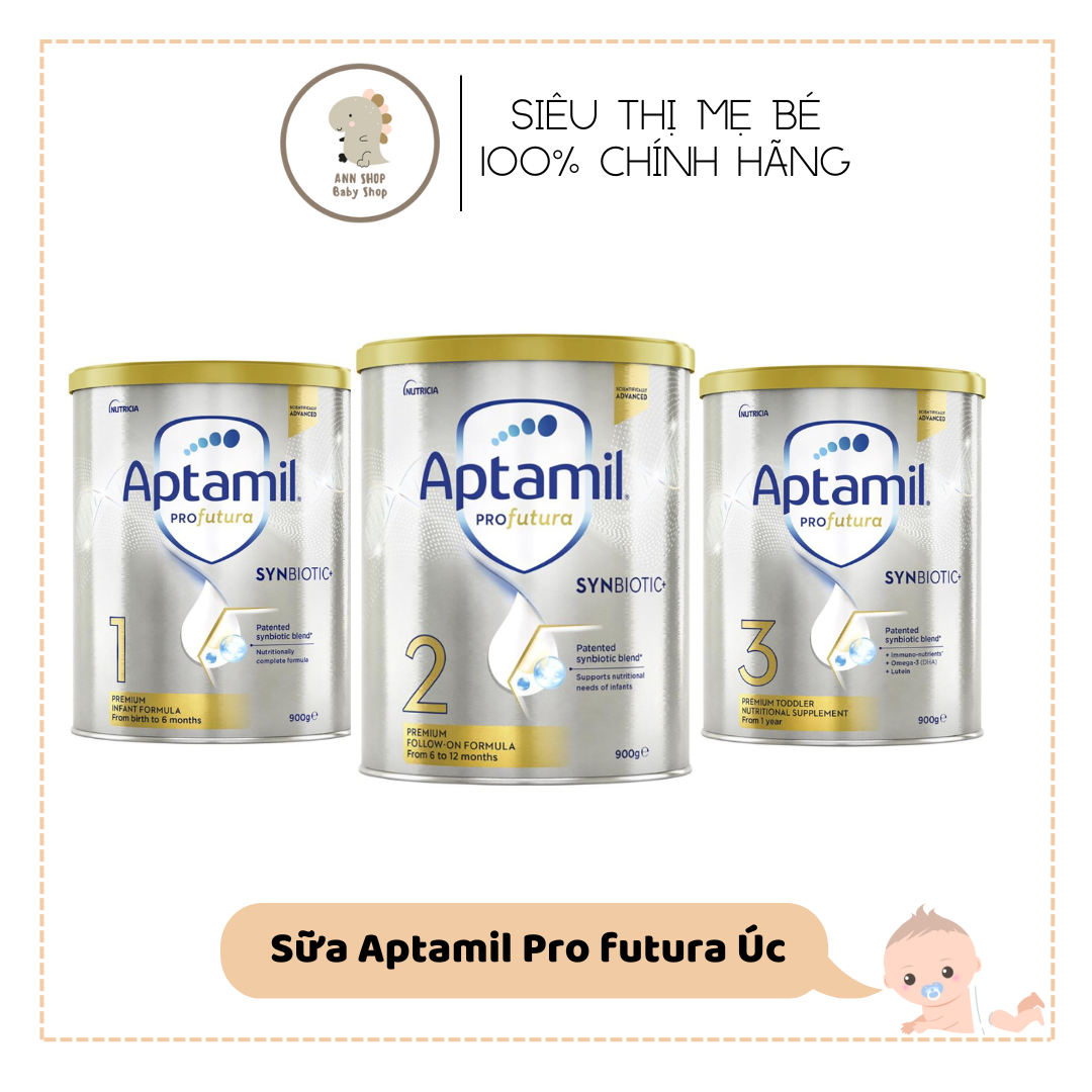 Sữa Aptamil Pro Futura Úc hộp 900gr số 1-2-3 mẫu mới-Date 2024