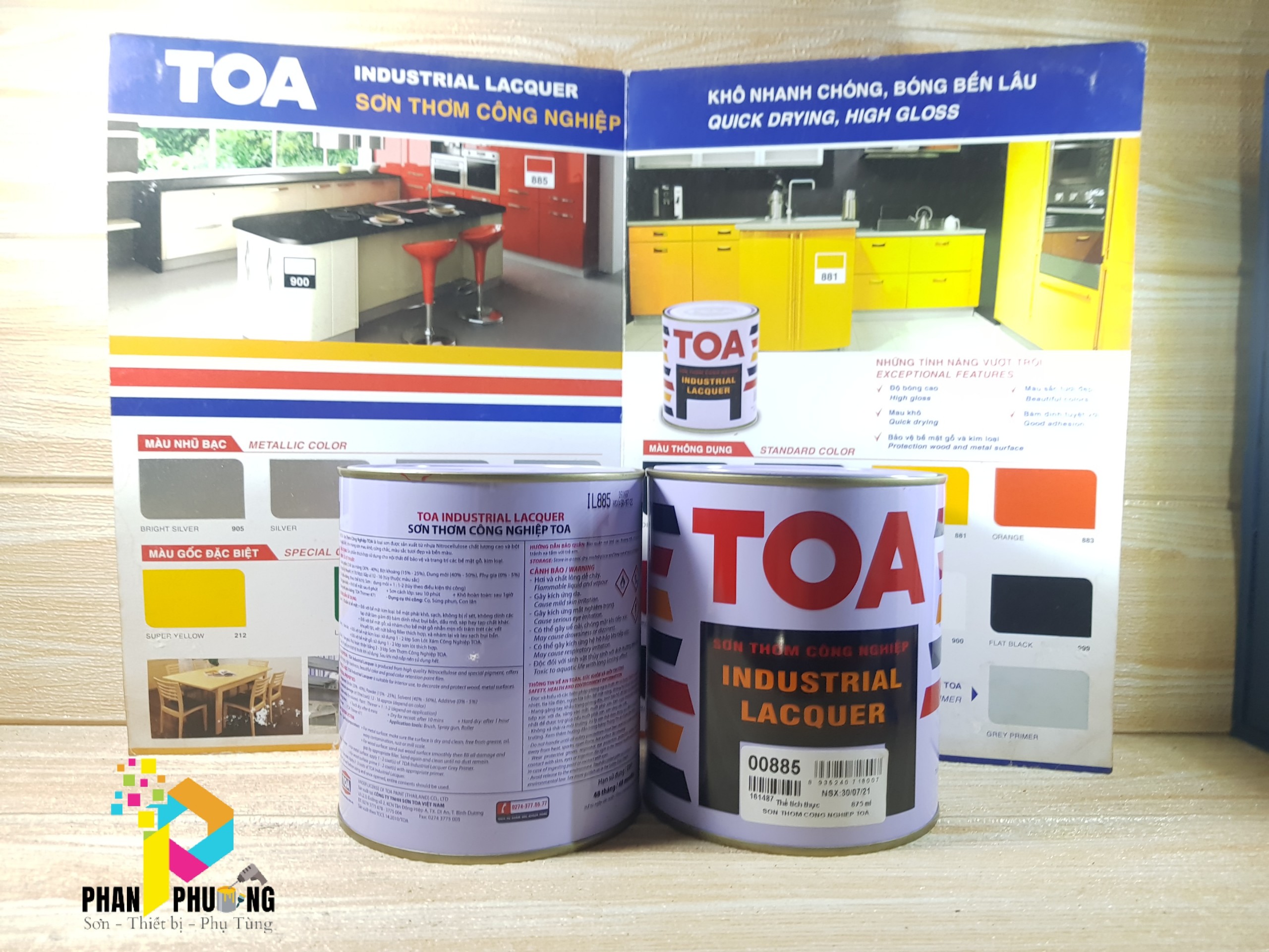 Sơn thơm công nghiệp toa 875ml - độ bóng cao- mau khô- màu sắc tươi đẹp-bám dính tốt