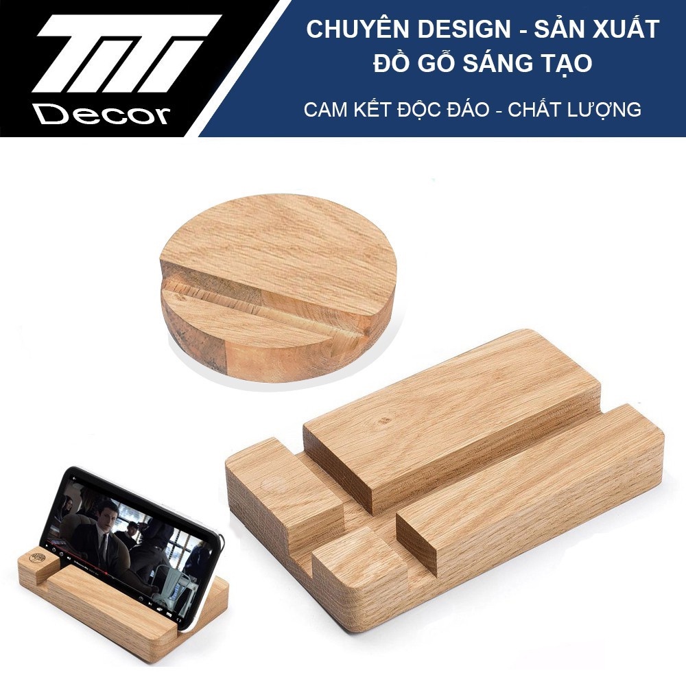 Giá Đỡ Điện Thoại mini TiTi Wood TMS01 bằng gỗ cao cấp, thiết kế tinh xảo