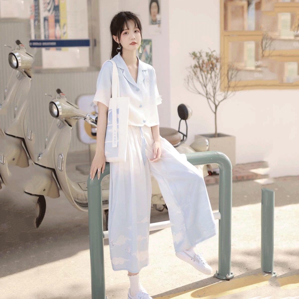 ✜▫ Bộ Hán Phục Cách Tân Màu gradient Thời Trang Mùa Hè Cho Nữ
