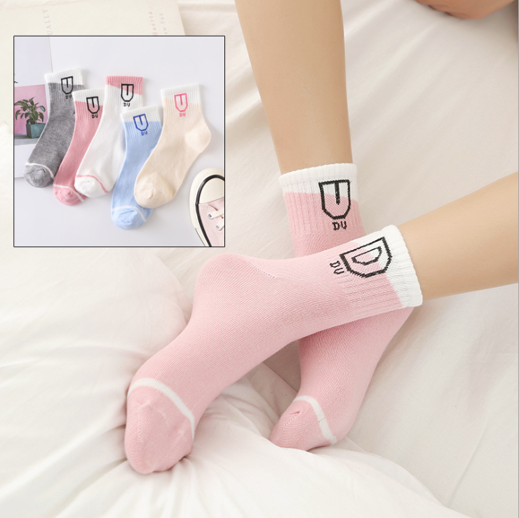 Set 5 Đôi Tất Vớ Nữ Cổ Lỡ D.U Đủ Màu