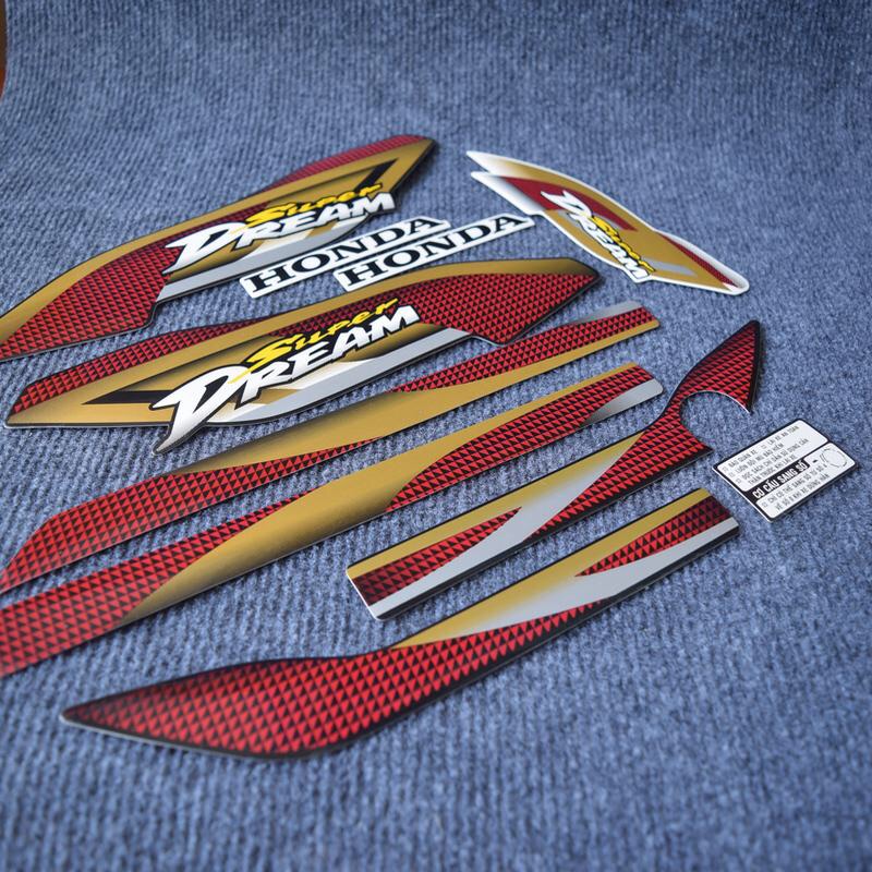 [Sale] Bộ Tem 3 Lớp Dành Cho Honda Super Dream (màu Đỏ Vàng) - Tem 3 Lớp Dành Cho Honda Super Dream