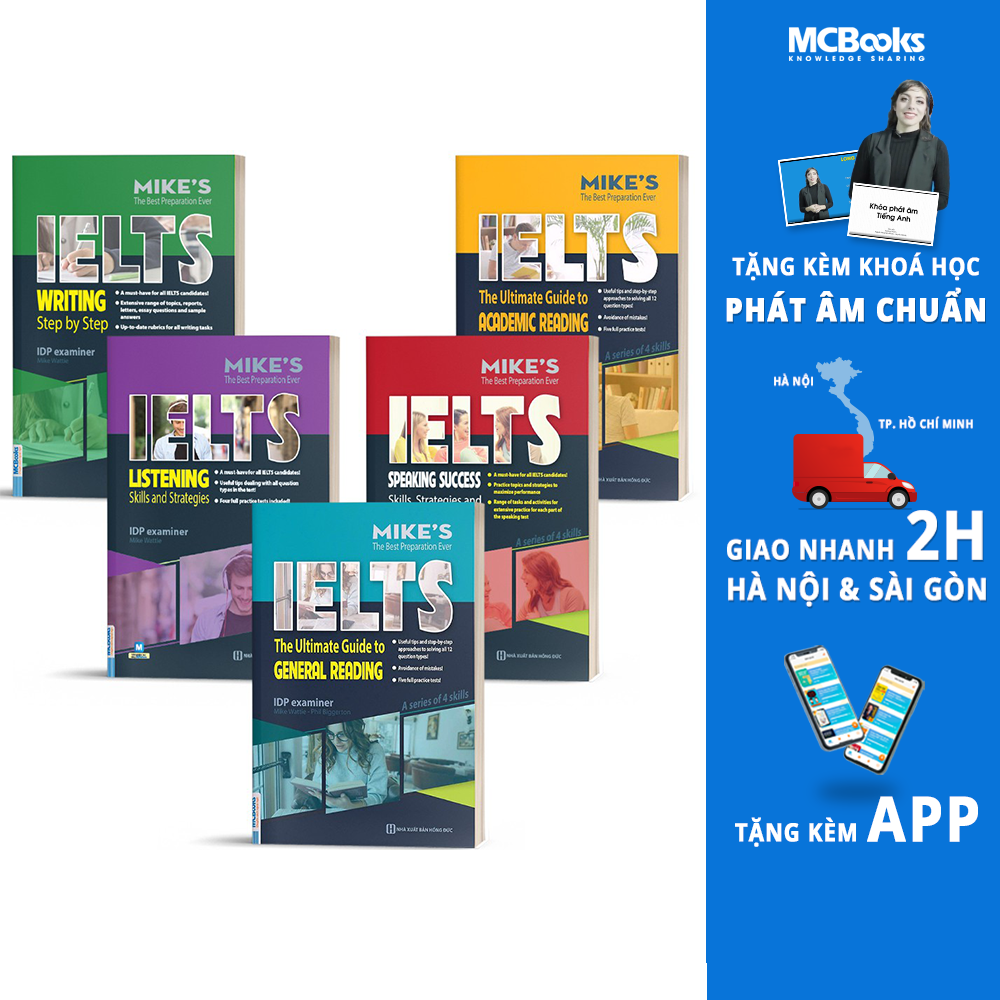 Combo Ielts Mike's (Writing, Reading, Speaking, Listening) - Học Kèm App Online
