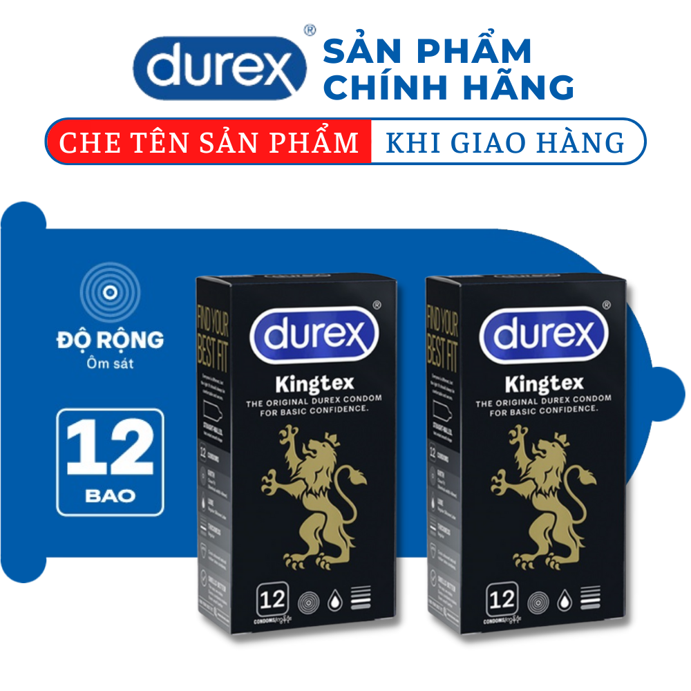 [Che tên] Bao cao su Durex Kingtex size cỡ nhỏ [CHE TÊN SẢN PHẨM]