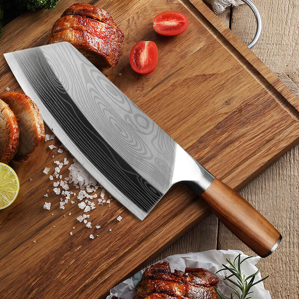 Dao bếp santoku dao bếp nhật thép damascus mã a2dt124