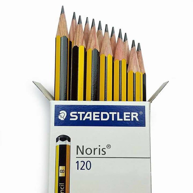 Bút chì 2B,HB Đức Staedtler Noris cao cấp ( hộp 12 cây) chì kim, cho bé tập viết, chi không gẫy khi gọt