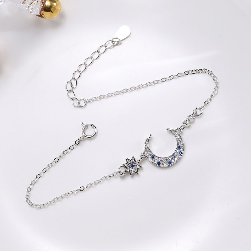 Lắc tay Bạc Nữ S925 thiết kế hình mặt trăng dành cho phái đẹp L2560 - Bảo Ngọc Jewelry