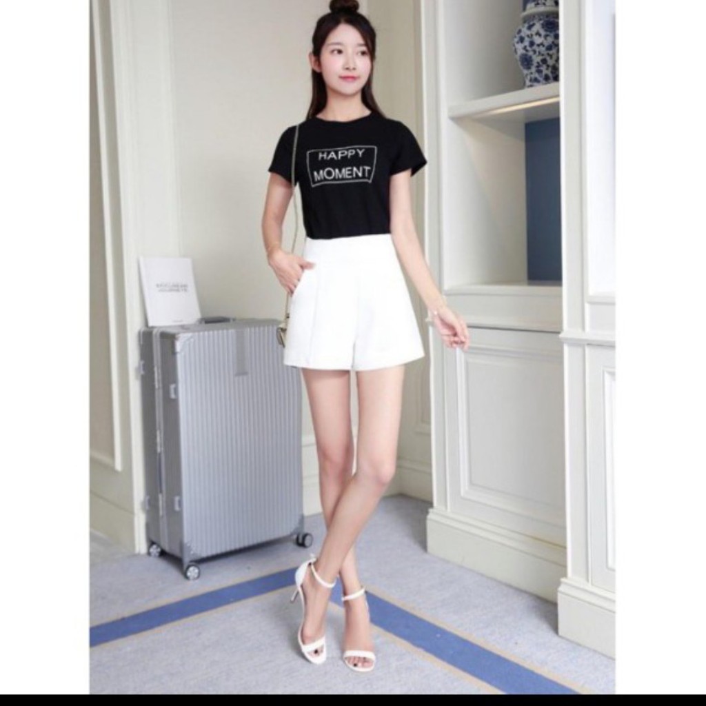 Quần short đùi nữ cạp cao chất tuyết mưa