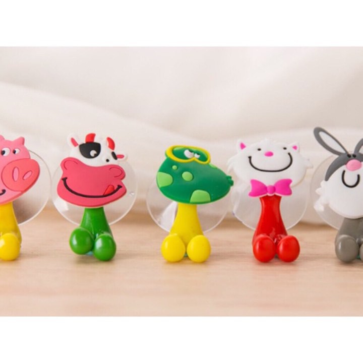 Set 10 móc treo bàn chải đế hút chân không