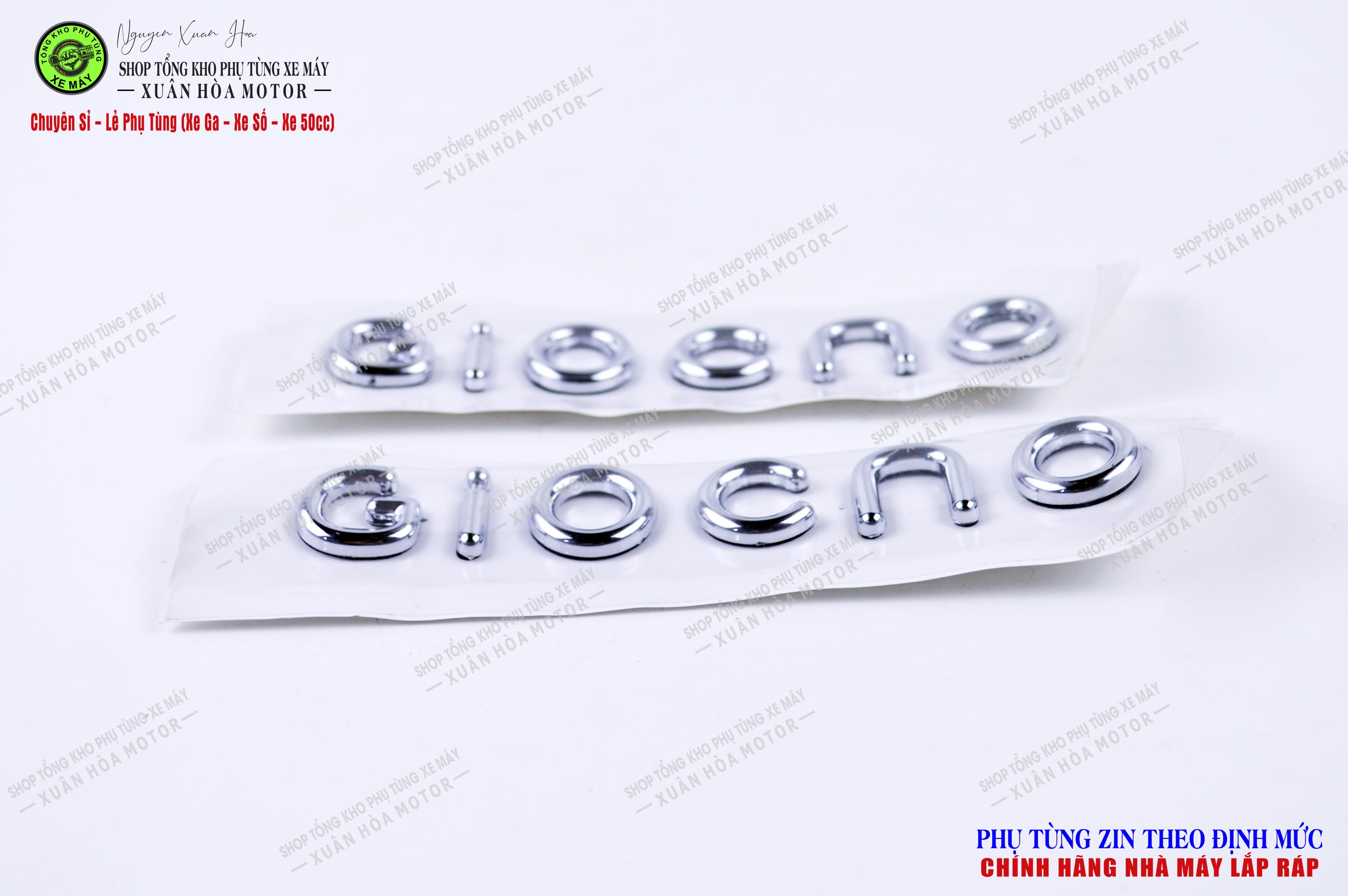 Tem Giorno 50cc/ Giorno Smile/ Giorno Golden/ Mono 50cc (Mạ Niken Crom sáng bóng, hàng nhập khẩu, chính hãng nhà máy)