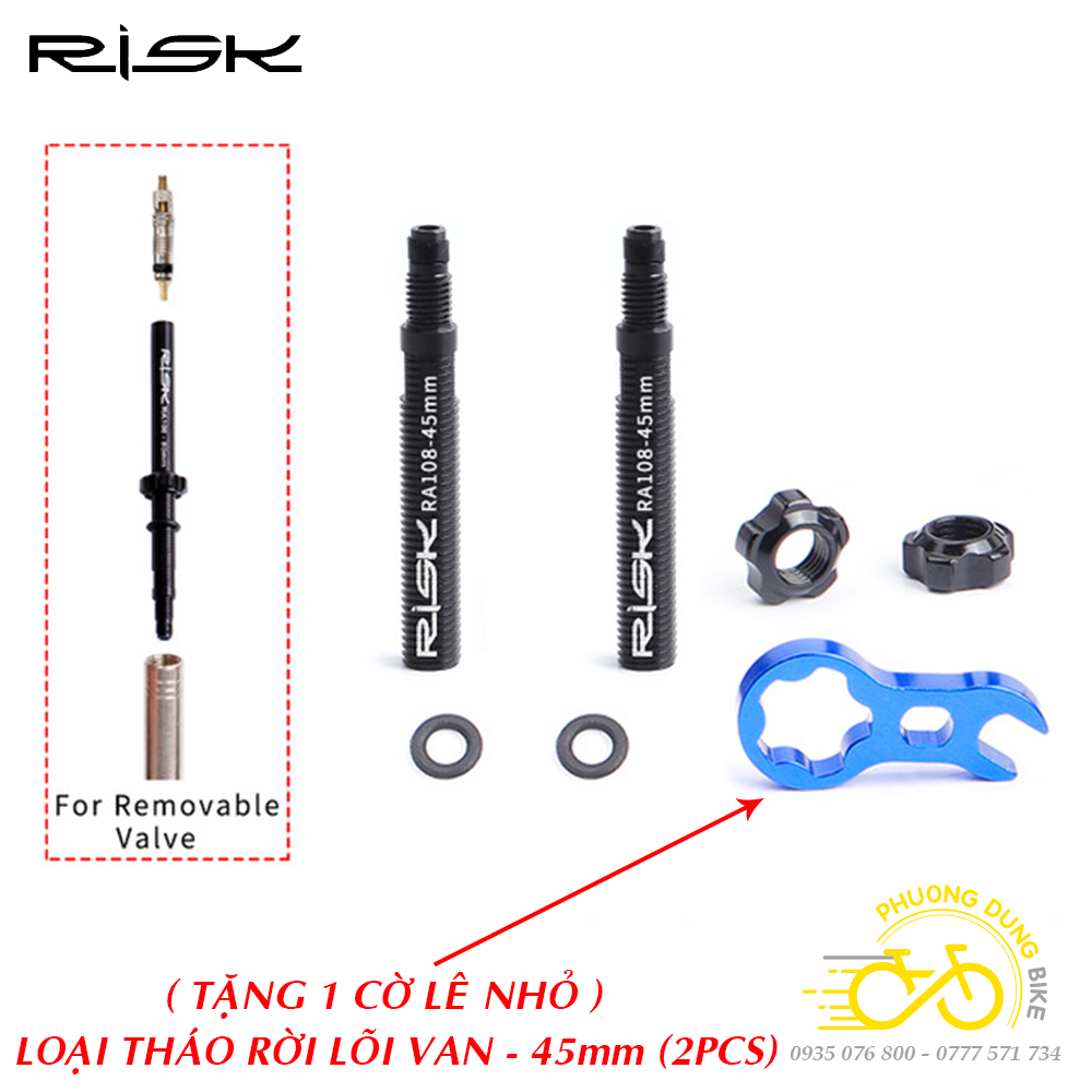 Bộ 2 đầu nối van ruồi xe đạp - van pháp risk
