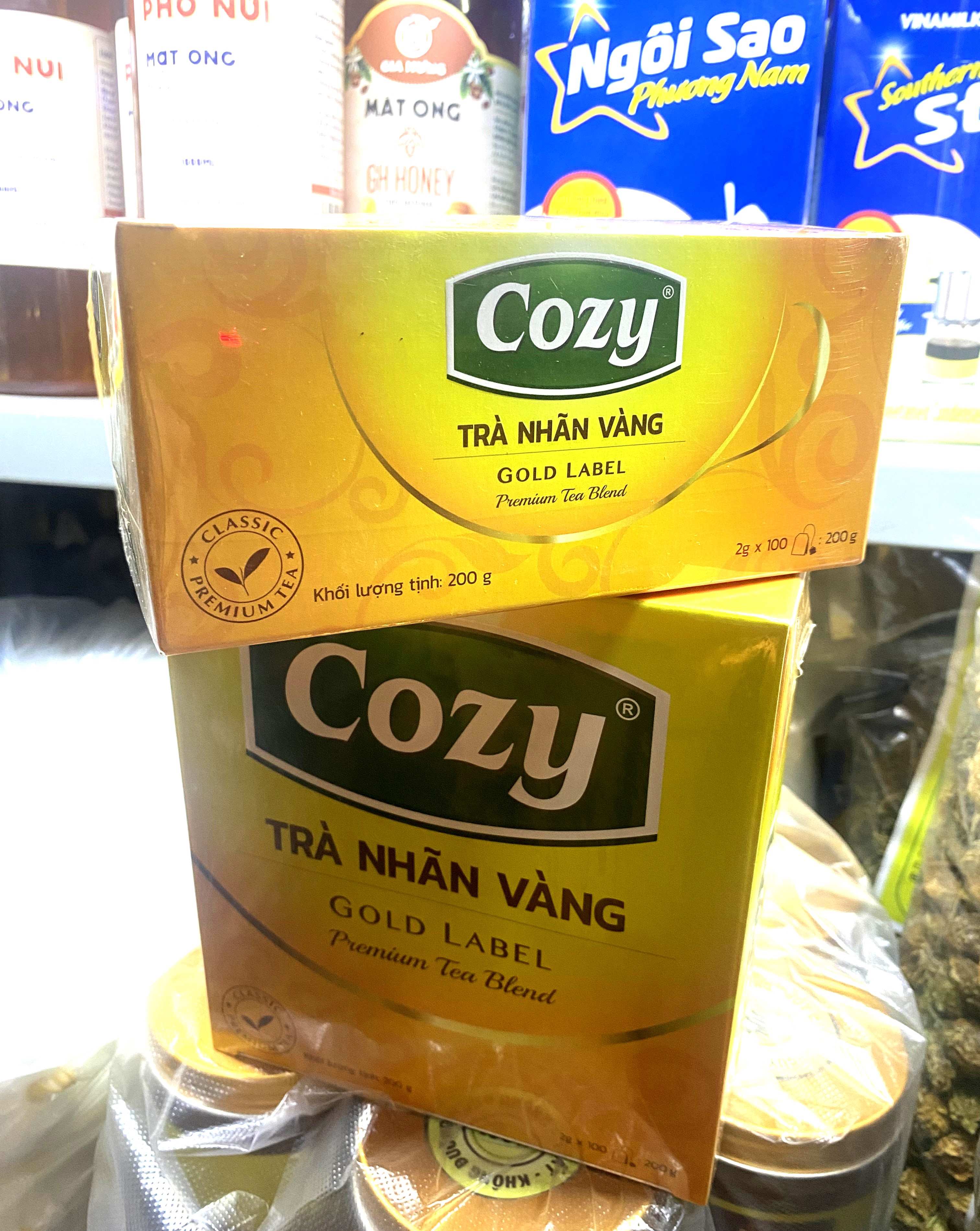Trà Cozy Nhãn Vàng hộp 200g (100 gói x 2g)