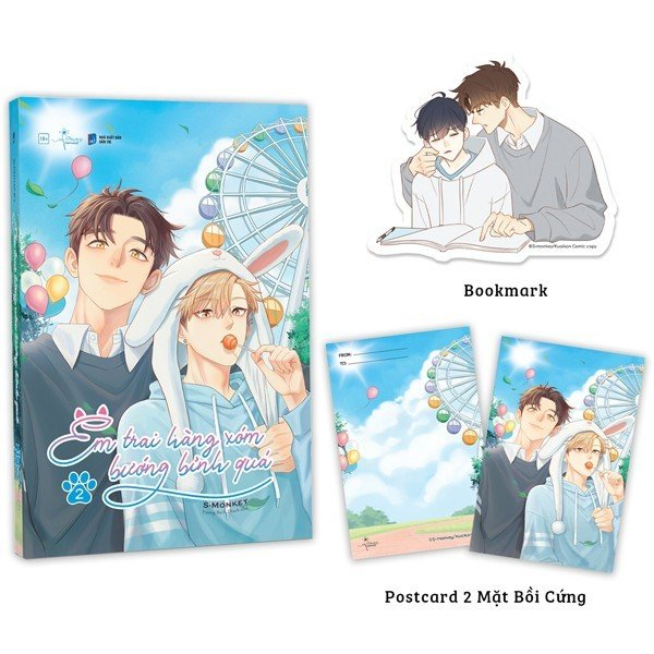 Fahasa - em trai hàng xóm bướng bỉnh quá - tập 2 - tặng kèm bookmark bế + postcard bồi