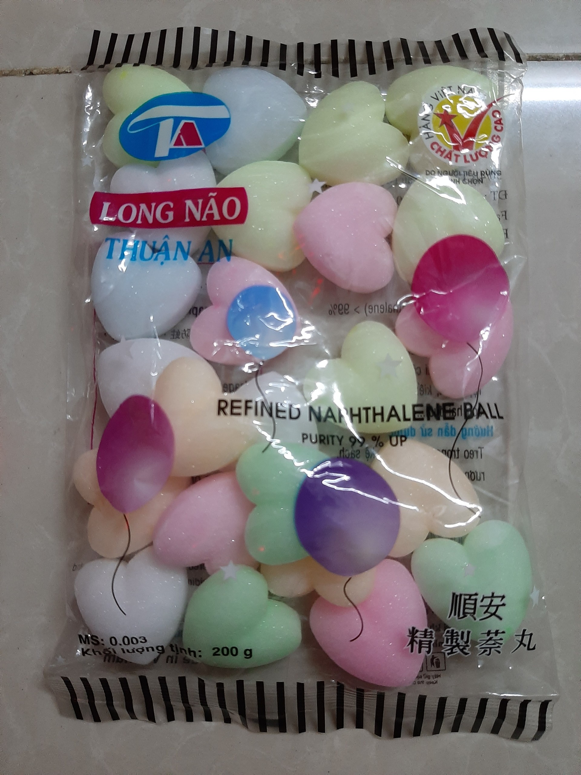 long não thuận an trái tim đủ màu bịch 200gr