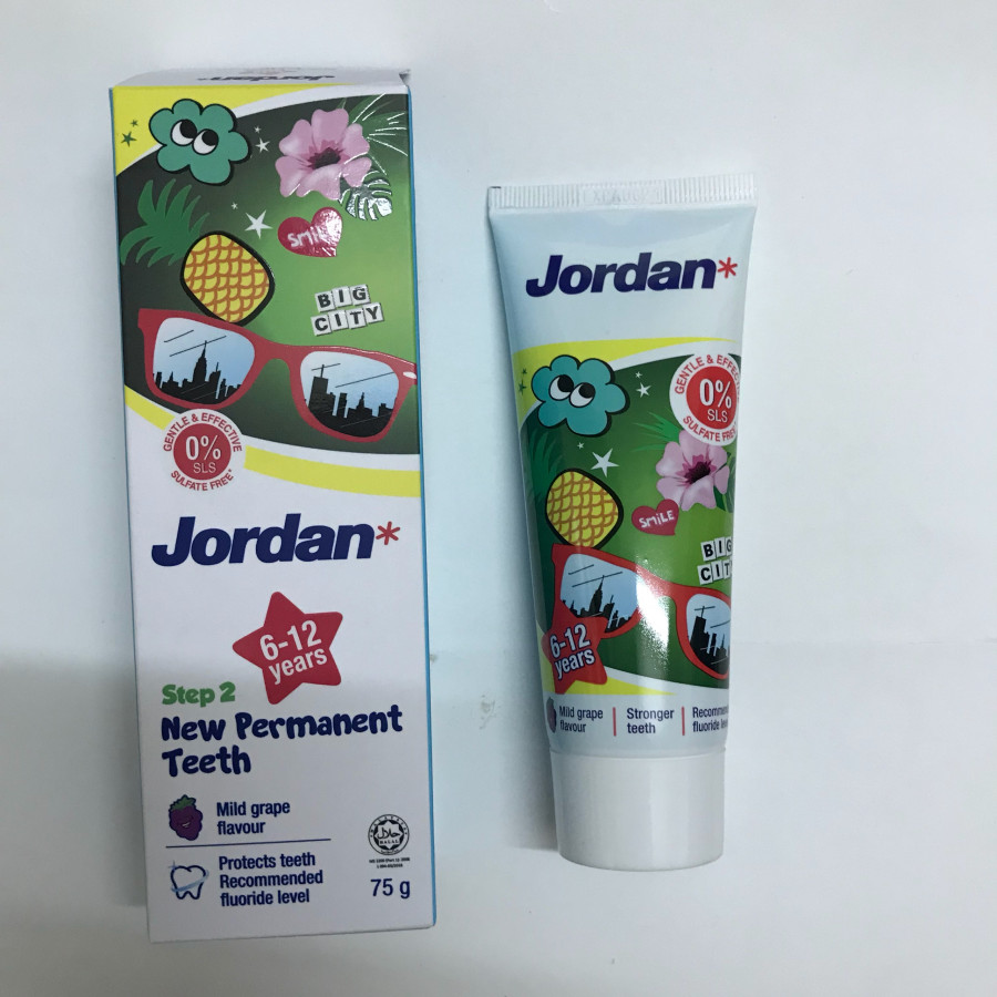 Combo 2 Kem đánh răng Jordan step 2 (cho bé từ 6_12 tuổi)