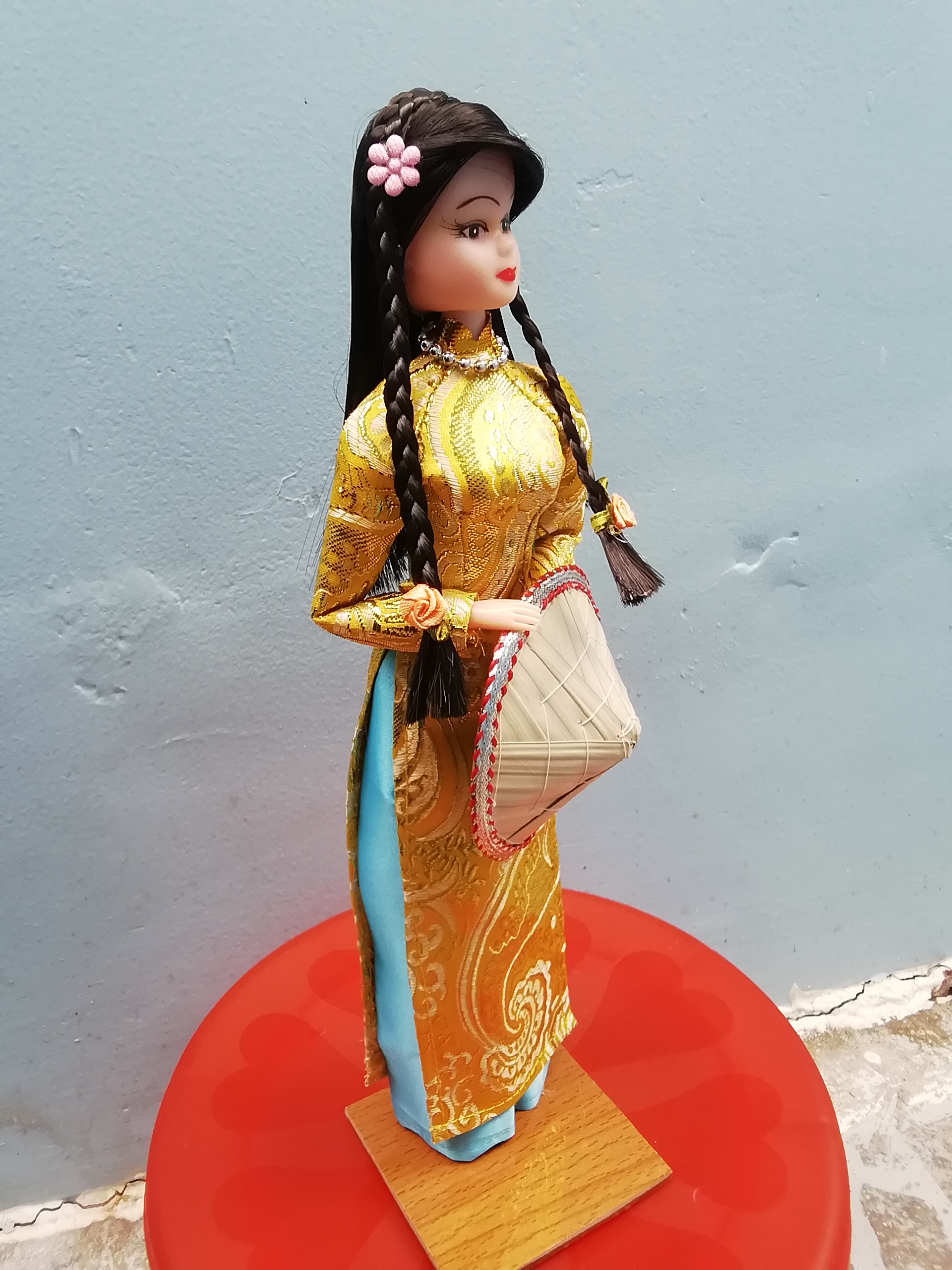[HCM]BÚP BÊ ÁO DÀI NHUNG VẼ THỦ CÔNG ĐỘI BẤN