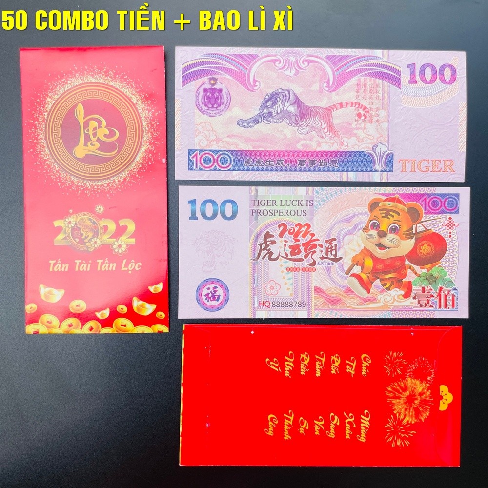 ❤️FREESHIP❤️ Tờ tiền lì xì hình hổ Đài Loan lì xì năm Nhâm Dần tài lộc cùng bao lì xì siêu kute