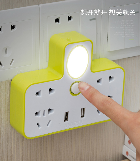 [HCM]Ổ Điện Đa Năng Có Đèn Ngủ Kiêm 2 Cổng USB