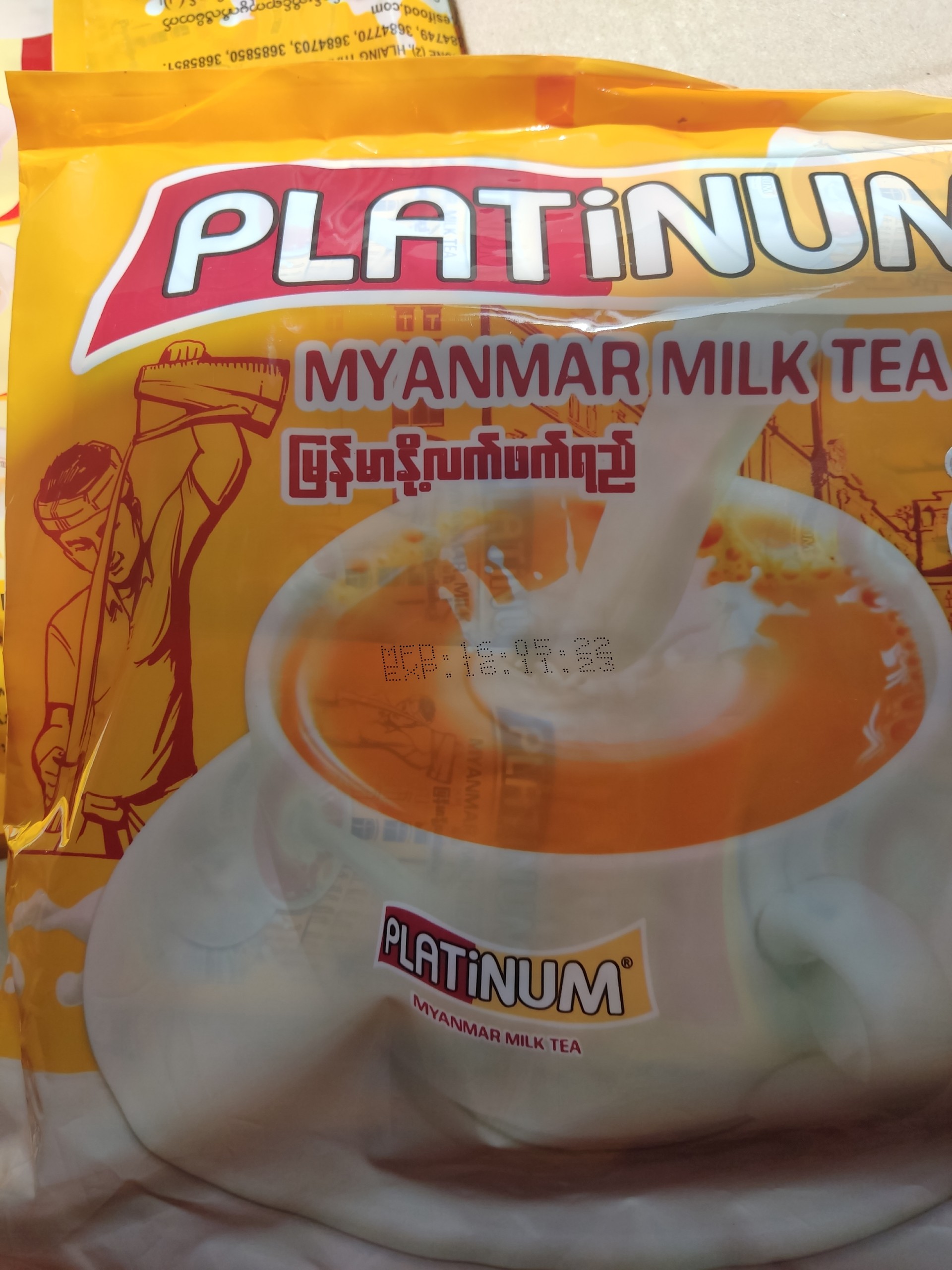Trà sữa Platinum Myanmar Milk Tea 630gram (30 gói 21g)