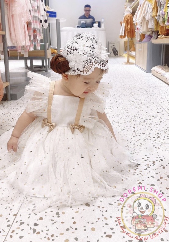 Đầm công chúa sao nơ sau cho bé size (9-43Kg)