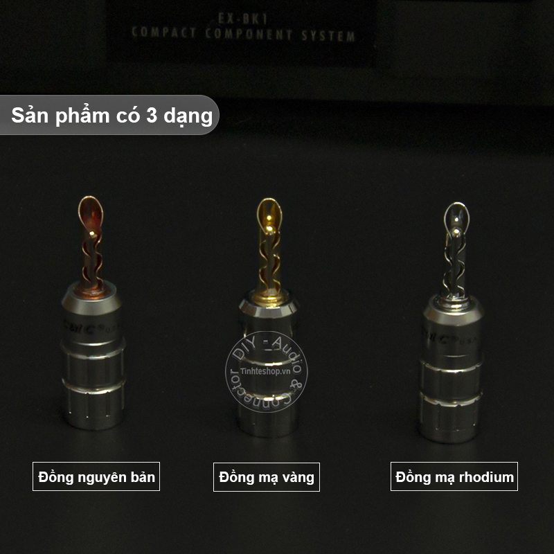 Rắc Loa bắp chuối răng cưa nhân đồng mạ vàng mạ rhodium và đồng nguyên bản 4 chiếc