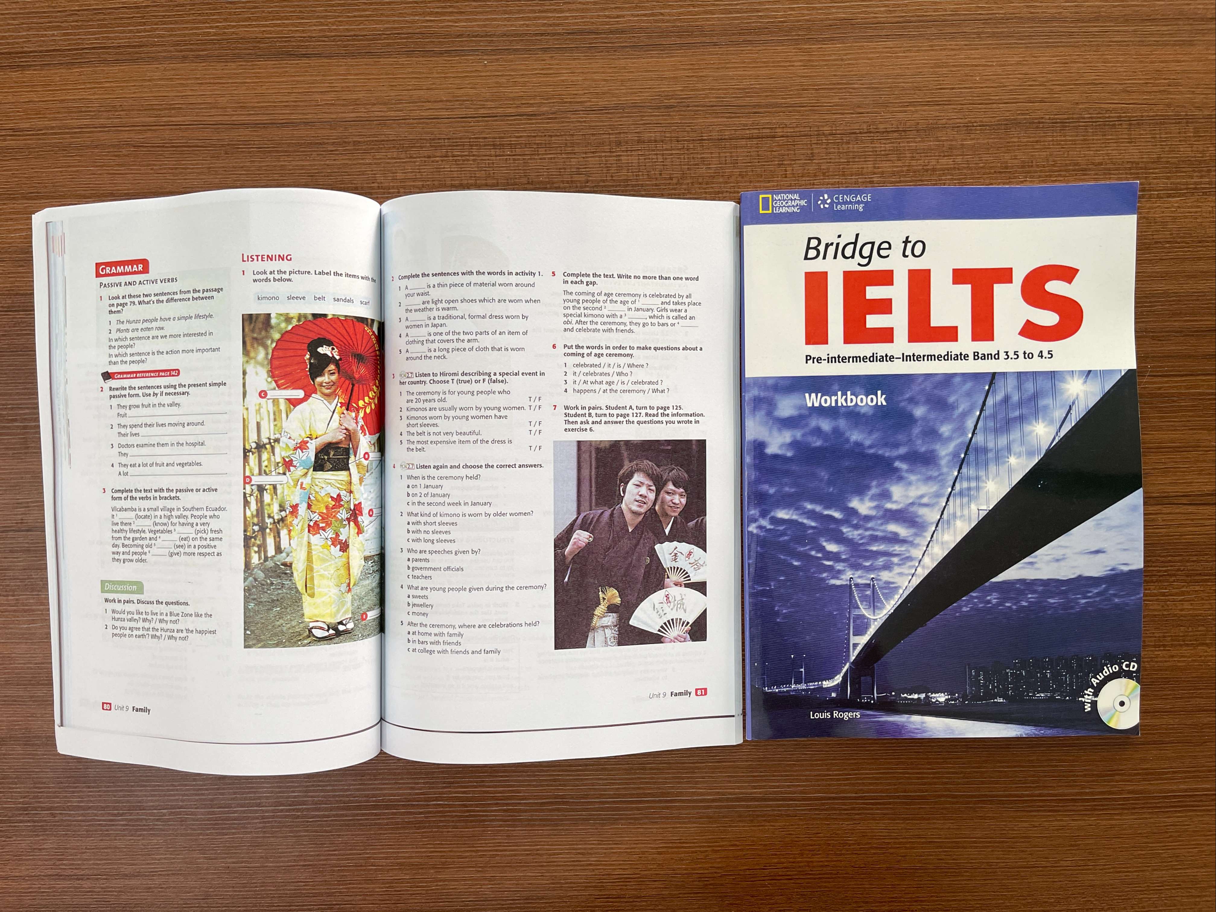 Sách Bridge to IELTS Student Book&Work Book ,file nghe được gửi qua mail
