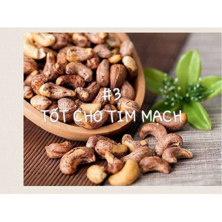 Hạt Điều Rang Muối Nguyên Hạt Còn Vỏ Lụa Hàng Ngon 500g 2c Mart