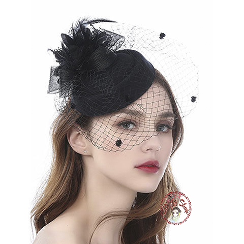 Mũ lưới cô dâu loli gothic phụ kiện cưới