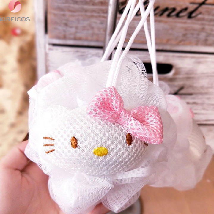 [HCM]Bông Tắm Tròn Hello Kitty Dễ Thương - kireicos