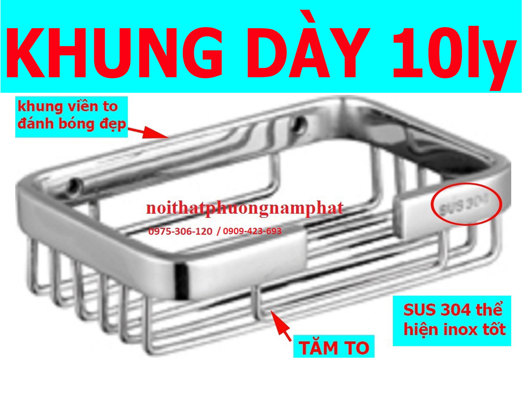 Kệ Đựng Xà Bông Tắm XB02 100% Inox 304 dày nặng đánh bóng đẹp hàng đặt xưởng chuẩn inox 304 chống han gỉ không giống hàng chợ rất hài lòng về sản phẩm