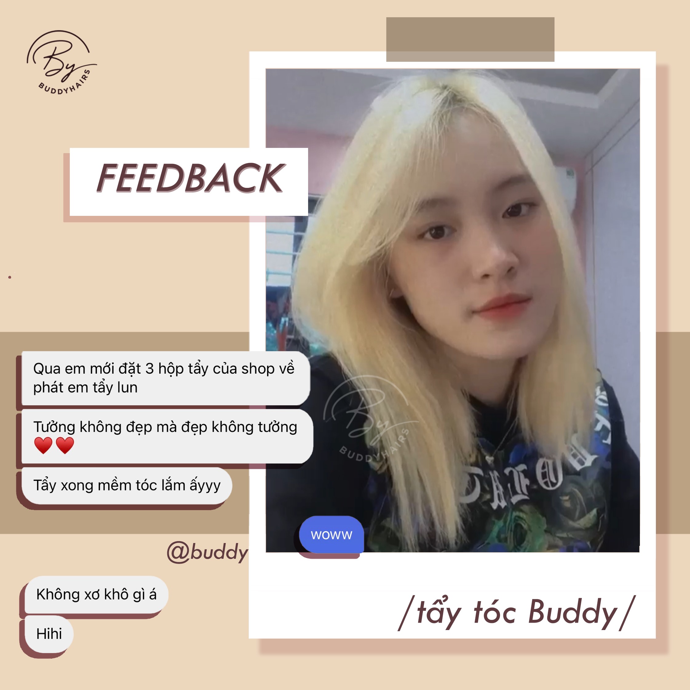 Thuốc tẩy tóc an toàn độc quyền của Buddyhairs