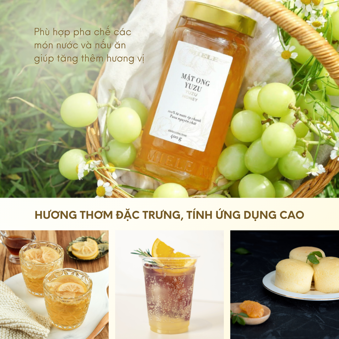 Mật Ong Chanh Yuzu Miele 400g