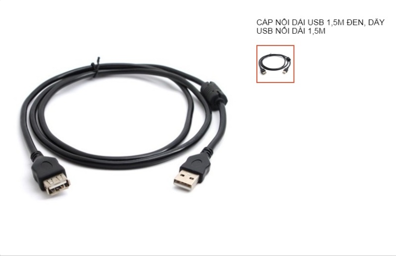 Dây Cáp USB nối dài 1.5m ử dụng cho Camera, bàn phím, chuột, nối dài giúp tăng sóng cho USB wifi, USB 3G
