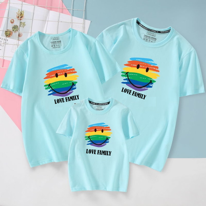 [HCM]ÁO THUN GIA ĐÌNH  mặt cười love family - đồ bộ gia đình đẹp-đồ nhóm đi biển ( giá 1 áo)