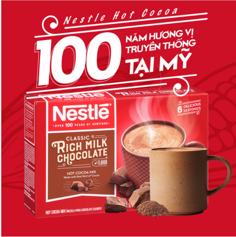 Bột Cacao Sữa Nestlé Hot Cocoa Mix (6 gói x 20,2gr)