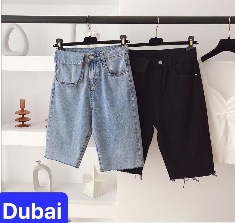 QUẦN SHORT SỌT JEAN LỬNG KIỂU NGỐ NỮ CHẤT BÒ XANH TÚI HỘP HÀN QUỐC LƯNG CAO NÂNG MÔNG DB-206 - DUBAI FASHION