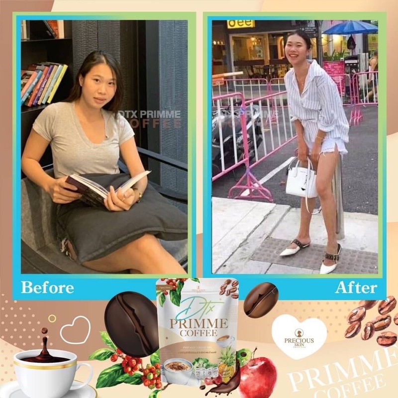 Cà phê giảm cân PRECIOUS SKIN DTX PRIMME COFFEE Thái Lan