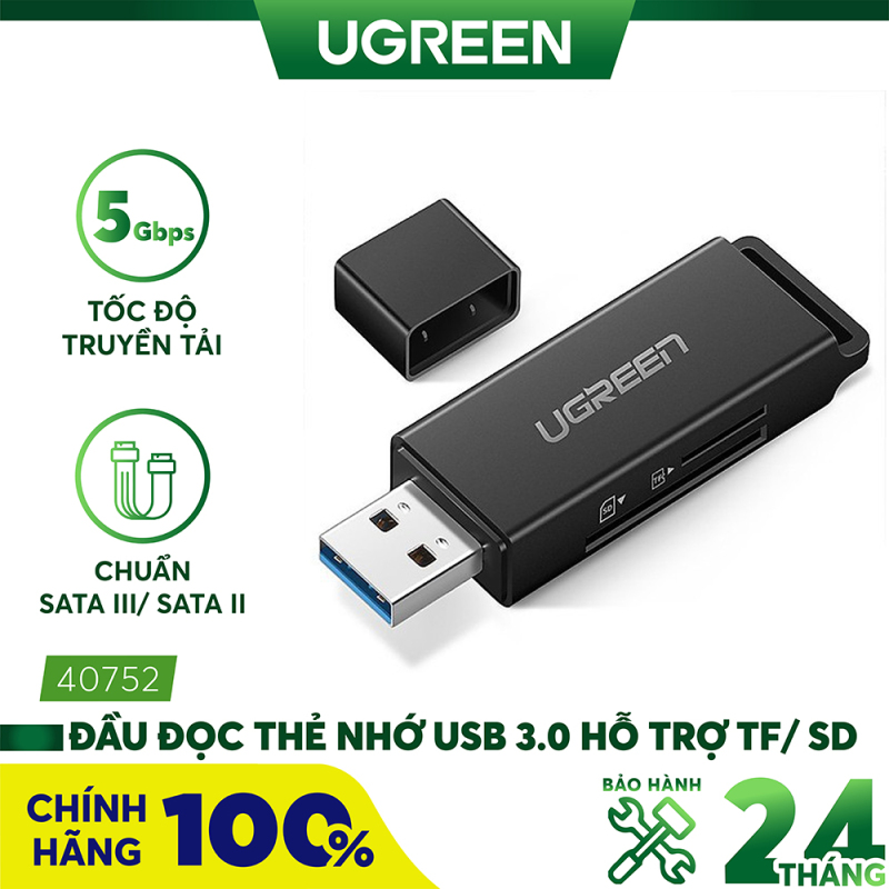 Bảng giá Đầu đọc thẻ nhớ USB 3.0 hỗ trợ thẻ TF/SD UGREEN CM104 - Hãng phân phối chính thức Phong Vũ