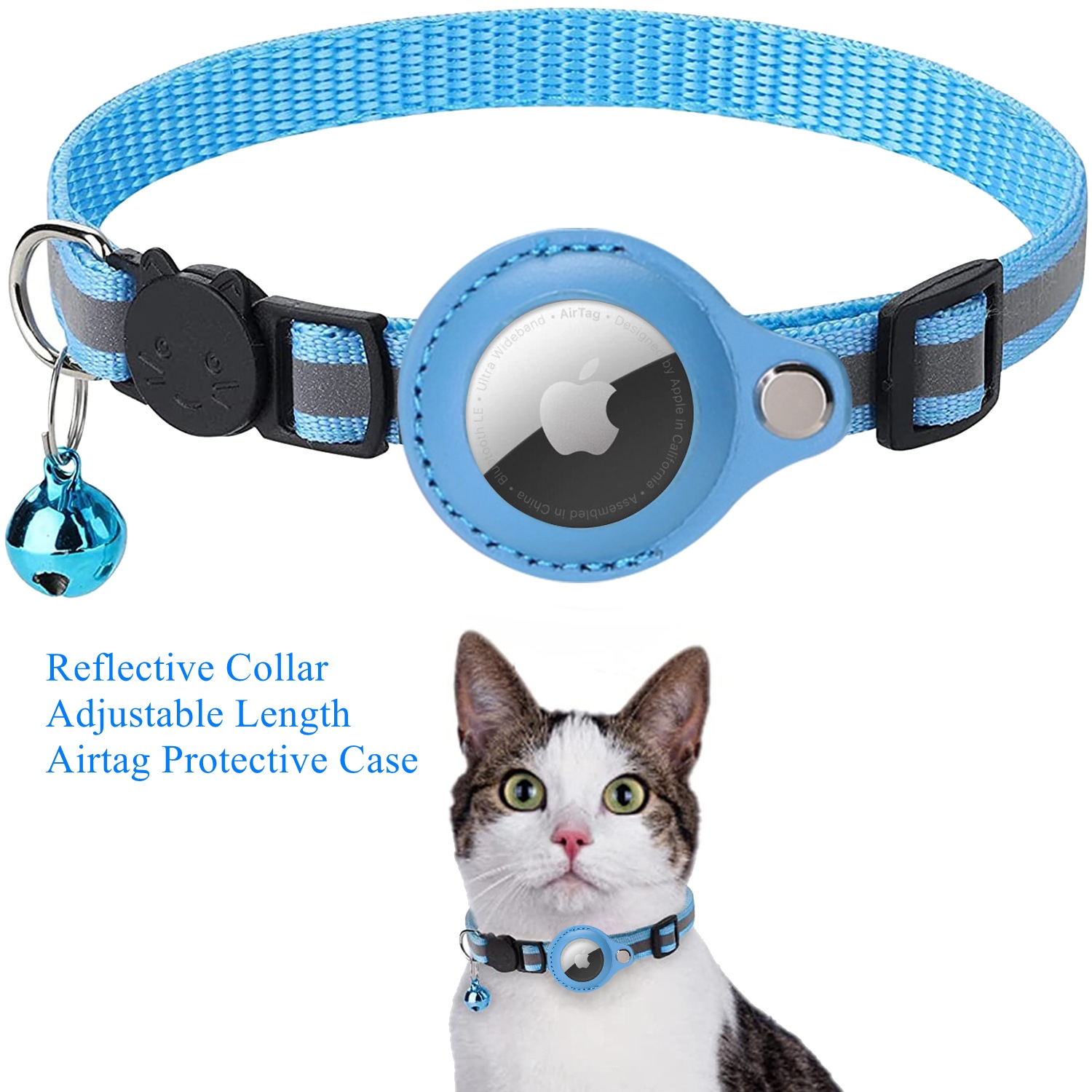 Pet GPS Tracker Airtag Case Collar for Cat with Protective Case Anti Lost  Locator Tracker Dog Accessories Reflective Pet Collars 