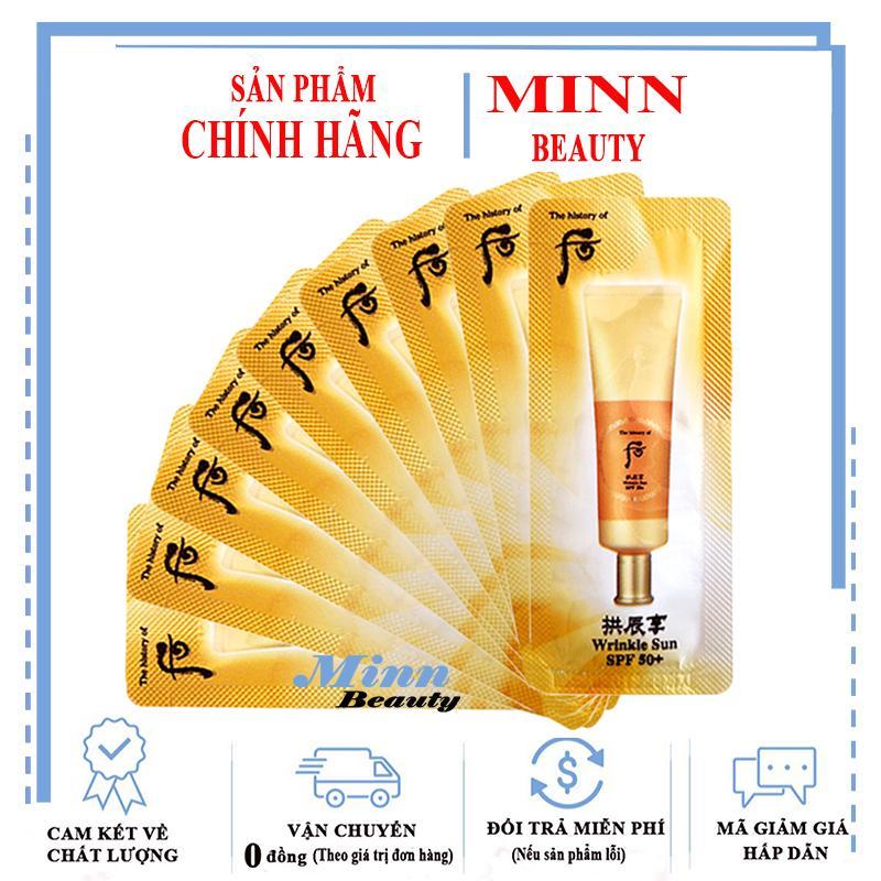 Combo 10 Sample Kem Chống Nắng Cải Thiện Nếp Nhăn Whoo Jin Hae Yoon Wrinkle Sun Cream SPF50+/PA+++ 1ml x 10