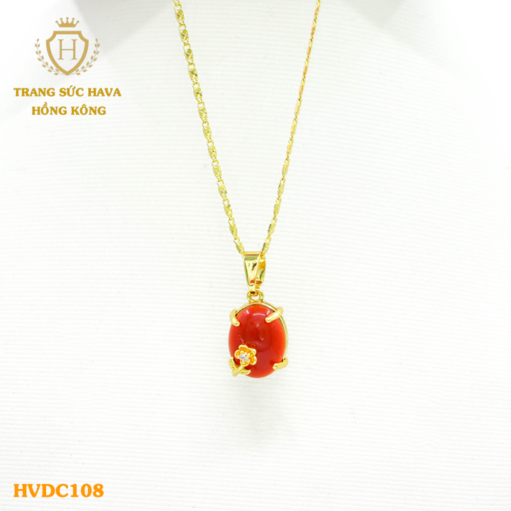 Women necklace 24k gold plated titanium rhinestone pendant necklace-Hava Hong Kong jewelry